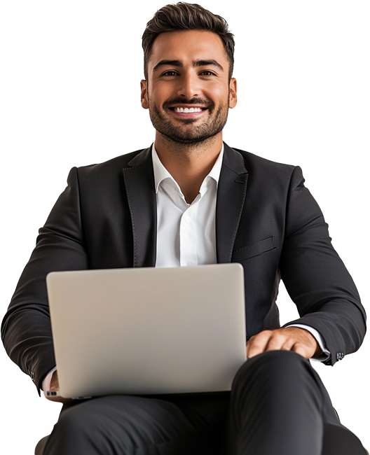 Business professional with laptop